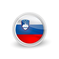 Vector rounded waving flag button icon of Slovenia