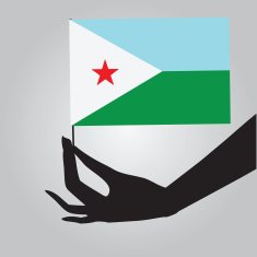 Hand with flag Djibouti N2