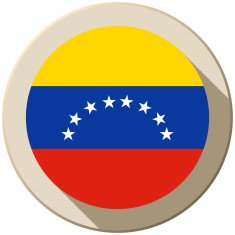 Venezuela Flag Button Icon Modern