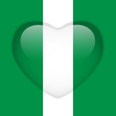 Nigeria Flag Heart Glossy Button