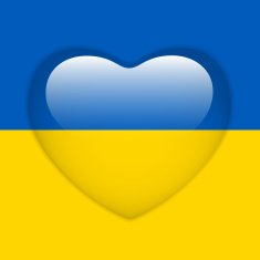 Ukraine Flag Heart Glossy Button