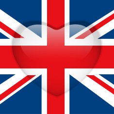 United Kingdom Flag Heart Glossy Button