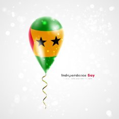 Flag of Sao Tome and Principe on balloon N2