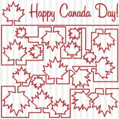 Maple leaf maze 'Happy Canada Day' card in vector format N2