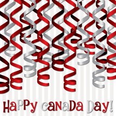 'Happy Canada Day' sticker card in vector format N14