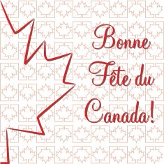 Maple leaf 'Happy Canada Day' card in vector format