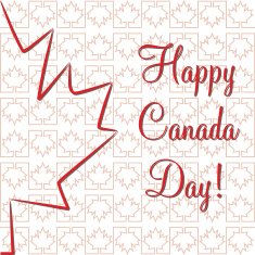 Maple leaf 'Happy Canada Day' card in vector format N2
