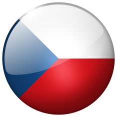 Czech Republic Round Glass Button