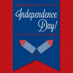 Retro ribbon Independence Day card in vector format N2