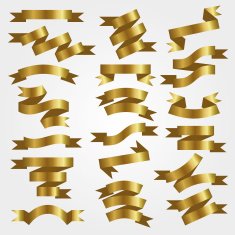 gold ribbons