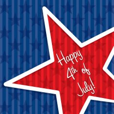Star cut out Happy 4th of July card N2