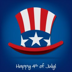 Patriotic Uncle Sam hat 4th of July card N6