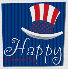 Patriotic Uncle Sam hat 4th of July card N7