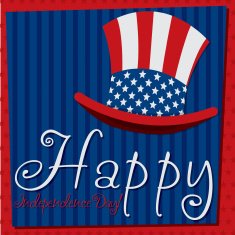 Patriotic Uncle Sam hat 4th of July card N8