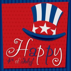 Patriotic Uncle Sam hat 4th of July card N10