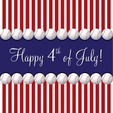 Baseball theme 4th of July card in vector format