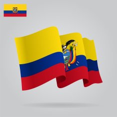 Background with waving Ecuadorian Flag Vector N2