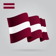 Background with waving Latvian Flag Vector N3