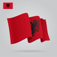 Background with waving Albanian Flag Vector N3