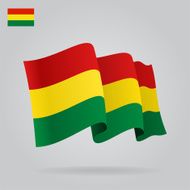 Background with waving Bolivian Flag Vector N2