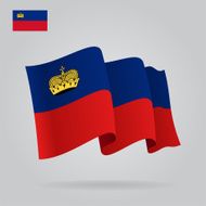 Background with waving Liechtenstein Flag Vector N2