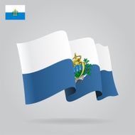 Background with waving San Marino Flag Vector N3