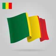 Background with waving Mali Flag Vector N2