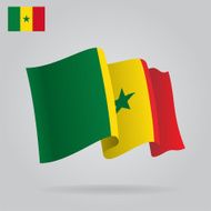 Background with waving Senegal Flag Vector N2