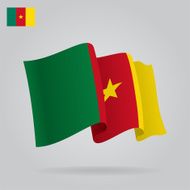 Background with waving Cameroon Flag Vector N2