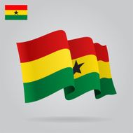 Background with waving Ghana Flag Vector N3