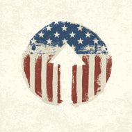 Grunge american flag themed up arrow symbol Vector EPS10