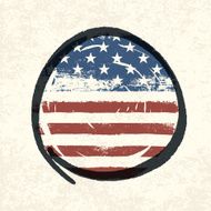 Grunge american flag themed button flag Vector EPS10
