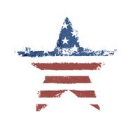 The American flag print as star shaped symbol Vector EPS10