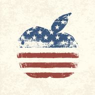 Apple shaped american flag Vector EPS10