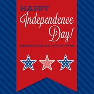 Retro ribbon Independence Day card in vector format N3