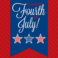 Retro ribbon Independence Day card in vector format N4