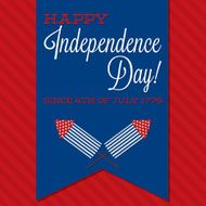 Retro ribbon Independence Day card in vector format N8