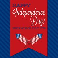 Retro ribbon Independence Day card in vector format N9