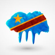 Flag Democratic Republic of Congo painted colors