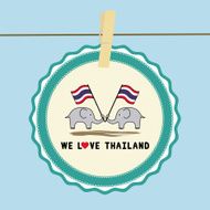Two elephants hold Thai flag2