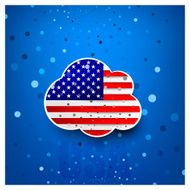 Festive cloud form flag of the USA
