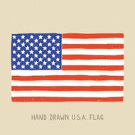 Hand drawn american flag