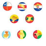 collection icons with countries N16