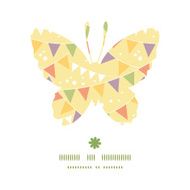 Vector party decorations bunting butterfly silhouette pattern frame