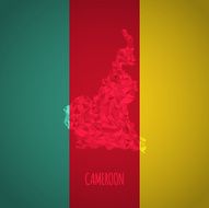 Low Poly Cameroon Map with National Colors