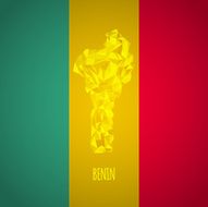 Low Poly Benin Map with National Colors