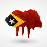 Flag of East Timor painted colors