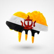 Flag of Brunei painted colors