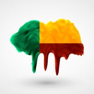 Flag of Benin painted colors