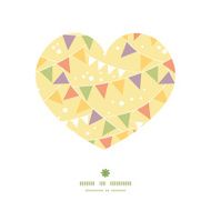 Vector party decorations bunting heart silhouette pattern frame